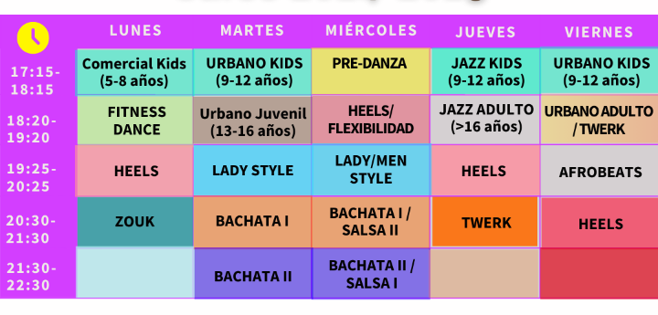 HORARIOS SALA DE BAILE