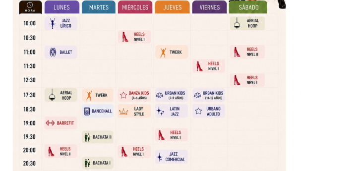 HORARIOS SALA DE BAILE